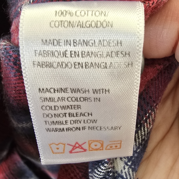 Wolverine Men's Longsleeve  Red Blue Button Down Flannel Shirt W/Pocket Sz Med - Picture 8 of 8